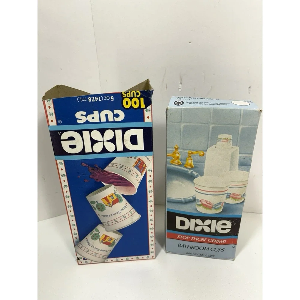 Lot Of 2 Dixie Cups - Bathroom Lily Pads Unopened + Home Sweet Home Kitchen Open